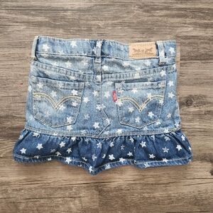 Levi's Scooter Patriotic Star Pattern Ruffle Denim Skort Skirt